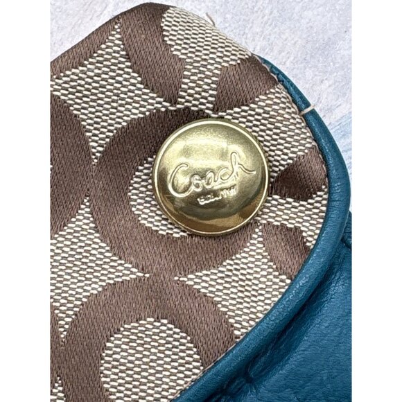 Coach Womens Green Leather Gloves With Signature Cuff Detail Size 7.5 - Picture 7 of 11